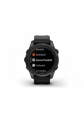 Смарт-годинник Garmin Fenix 7S Sapphire Solar Carbon G. DLC Tit. with Black Band (010-02776-10/11)