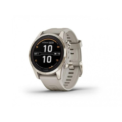 Смарт-годинник Garmin Fenix 7S Sapphire Solar Soft Gold w. Light Sand Band (010-02776-14/15)