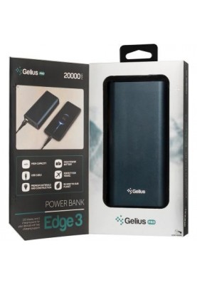 Зовнішній акумулятор (павербанк) Gelius Pro Edge 3 PD GP-PB20-210 20000mAh Dark Blue (00000082624)