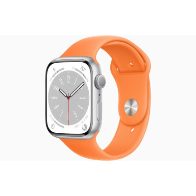 Смарт-годинник Apple Watch Series 8 GPS 45mm Silver Aluminum Case with White S. Band-S/M (MP6P3/MP6T3)