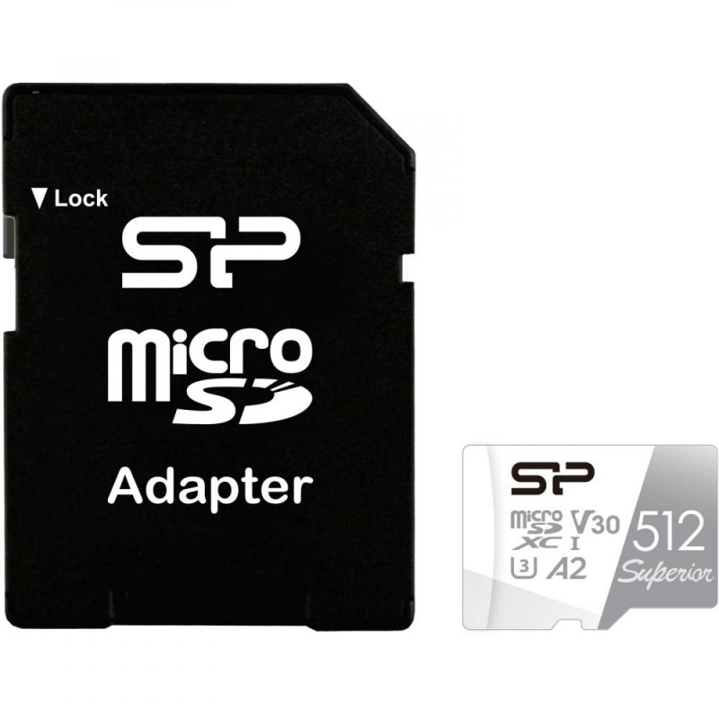 Карта пам'яті Silicon Power 512 GB microSDXC U3 A1 V30 Superior Color + adapter (SP512GBSTXDA2V20SP)