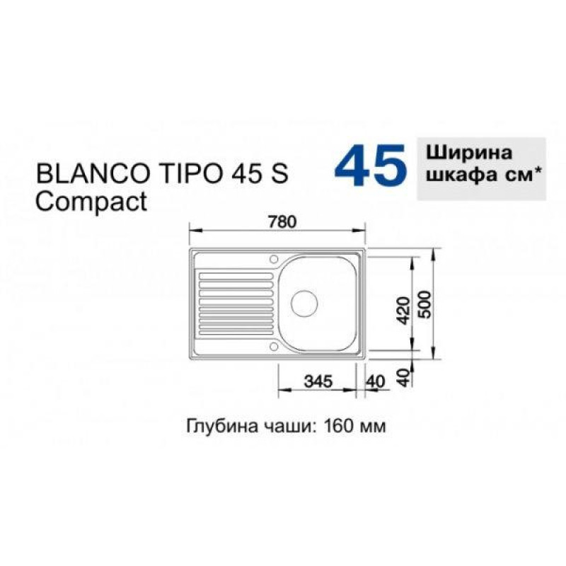 Кухонна мийка Blanco TIPO 45 S Compact 513441