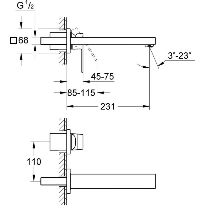 Змішувач для раковини GROHE Eurocube 23447000