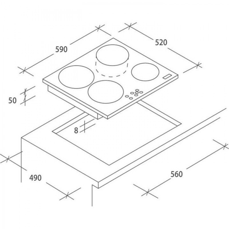 Варильна поверхня електрична Candy CH64BVT