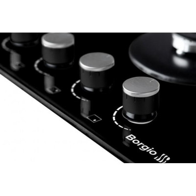 Варильна поверхня газова Borgio 6190-17 (Black Glass) FFD