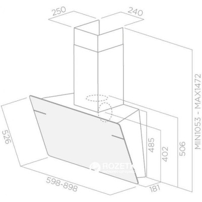 Похильна витяжка Elica L'ESSENZA BL/A/60