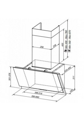 Витяжка похила Faber GREXIA GRES DG/BK A60 330.0543.468