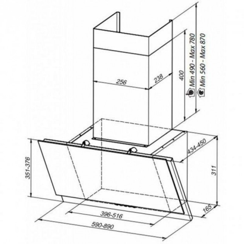 Витяжка похила Faber GREXIA GRES DG/BK A60 330.0543.468