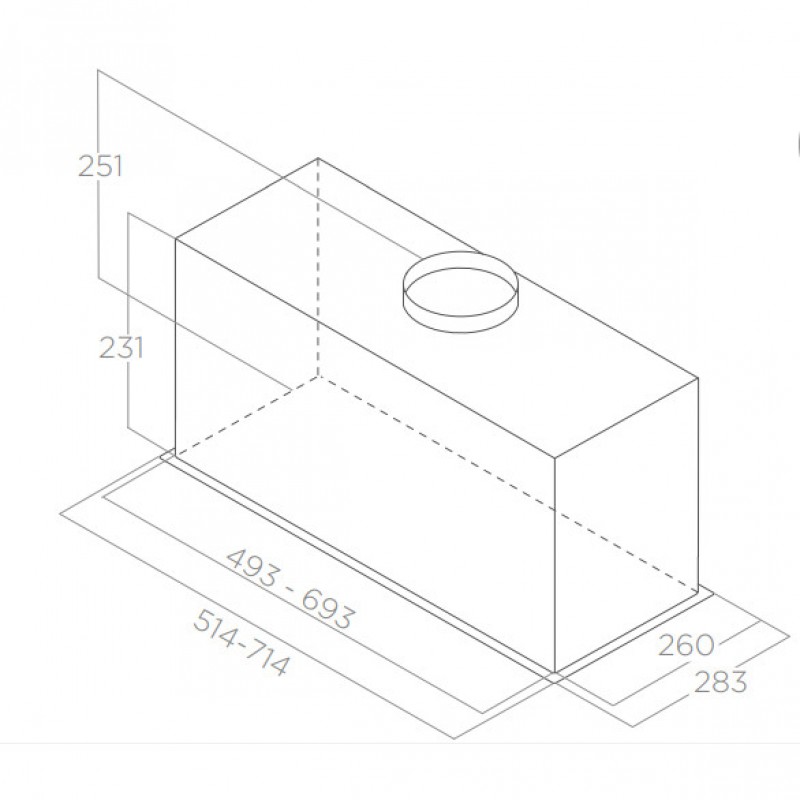 Вбудована витяжка Elica FOLD BL MAT/A/72