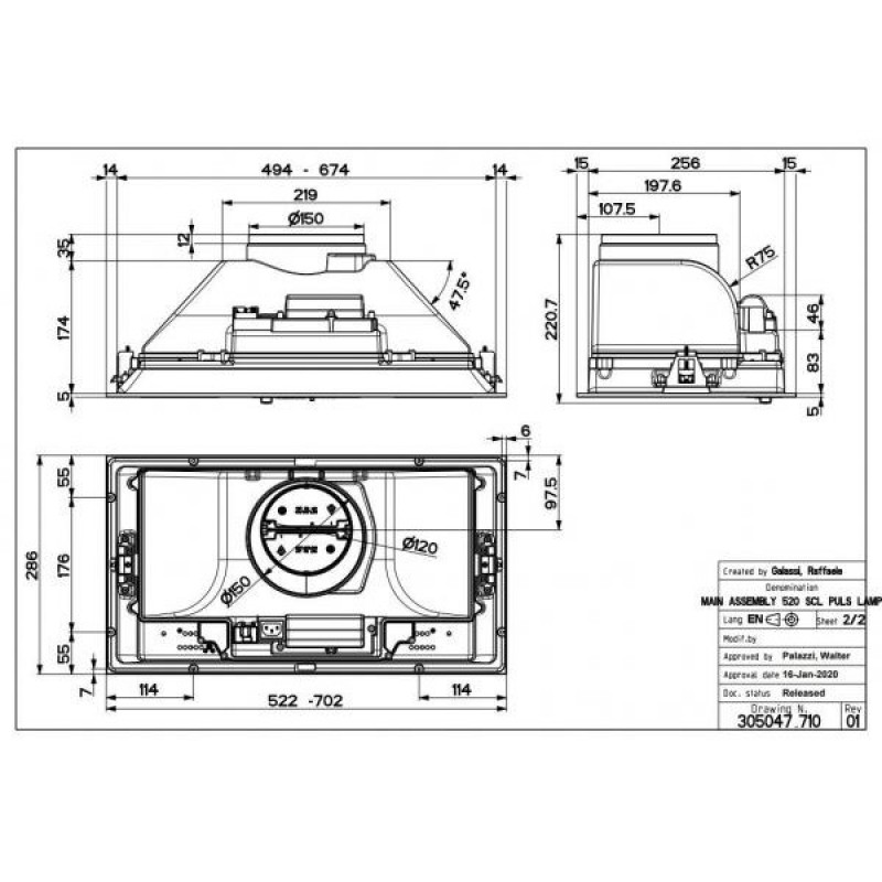 Витяжка, що вбудовується Faber INKA ICH SS A70 I.SMART HCS (305.0599.321)