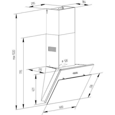 Похильна витяжка Pyramida NR-MG 60 M BL