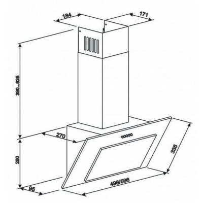 Витяжка похила Eleyus Vertical 700 60 BL