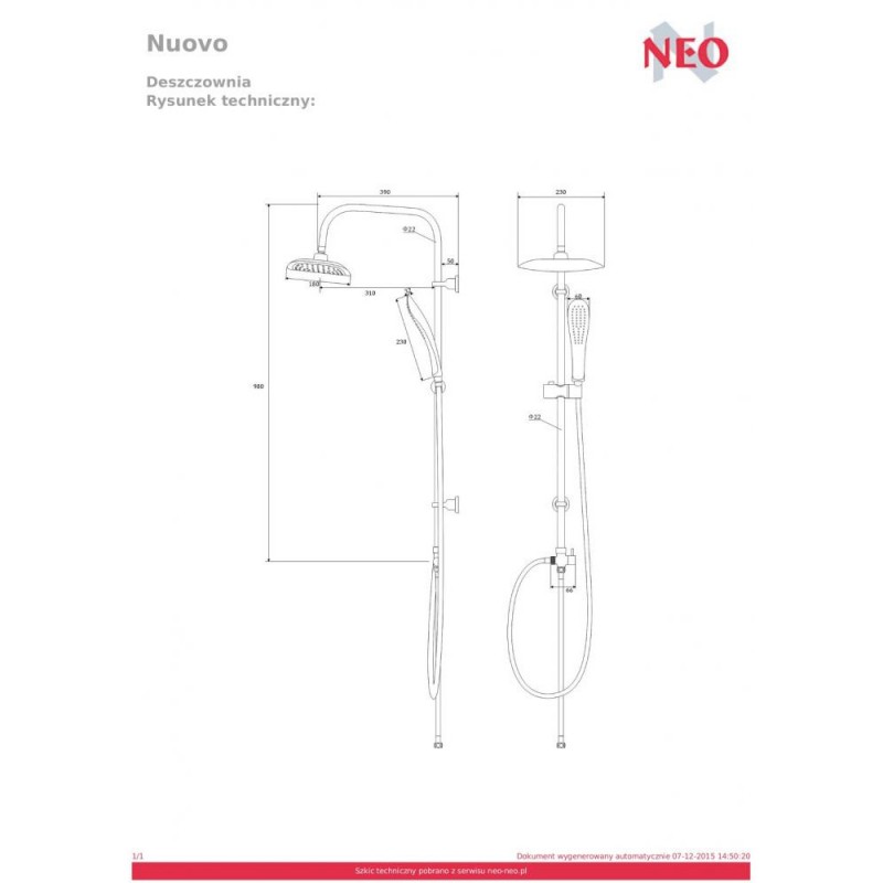 Душова система Deante Neo Nuovo NBO 051K