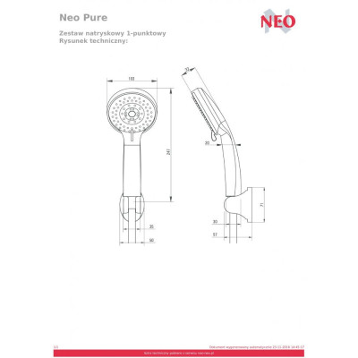 Душовий набір (гарнітур) Deante Neo Pure NEP 041K Душовий набір (гарнітур) Deante Neo Pure NEP 041K
