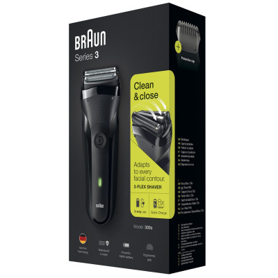 Електробритва чоловіча Braun Series 3 300s Black