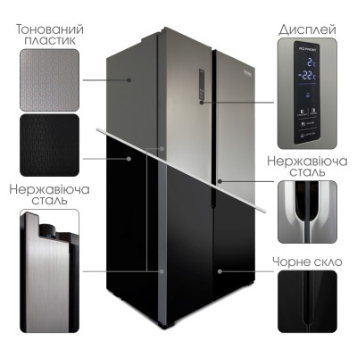 Холодильник із морозильною камерою Prime Technics RFNS 517 EXD