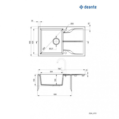 Кухонна мийка Deante Andante ZQN G113