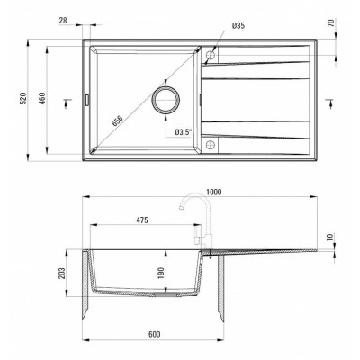 Кухонна мийка Deante Eridan ZQE T713