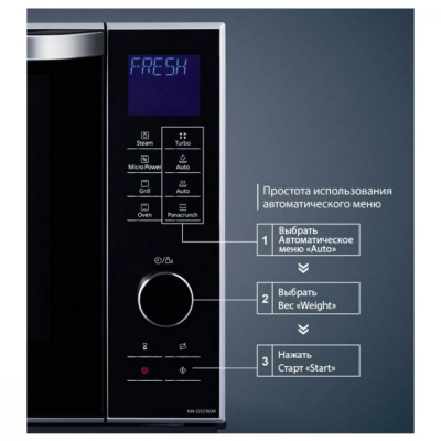 Мікрохвильова піч з грилем та конвекцією Panasonic NN-DS596MZPE