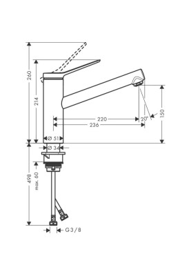 Змішувач для кухонного миття Hansgrohe Zesis M33 74802000