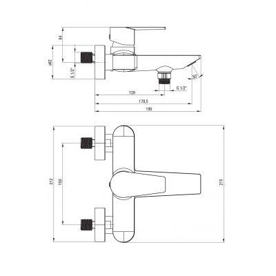 Змішувач для ванни Deante Agawa BQG 010M
