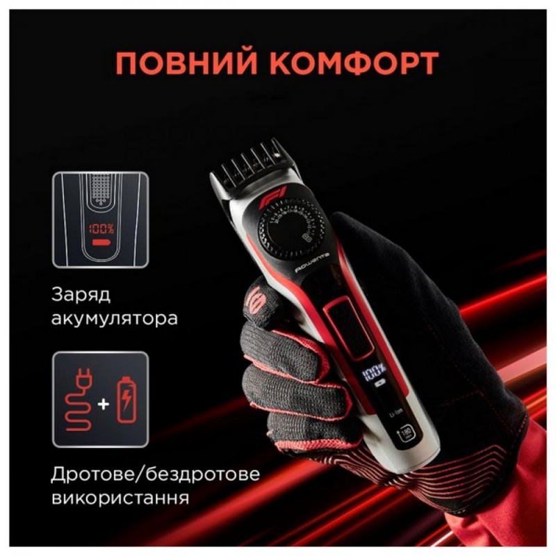 Тример для бороди та вусів Rowenta Formula 1 TN384MF0