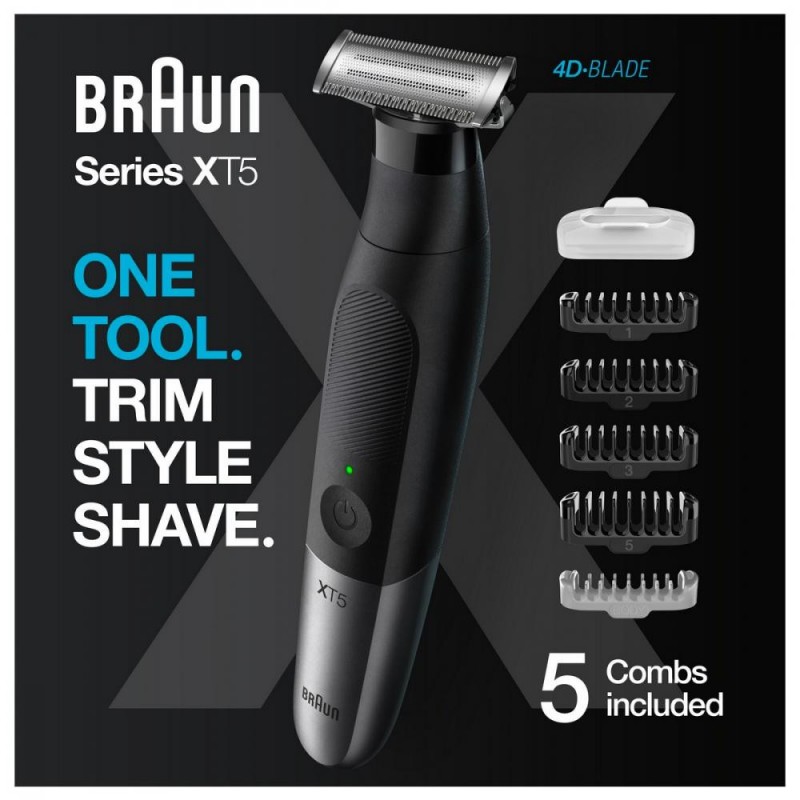 Тример для бороди та вусів/ Тример для тіла (бодігромер) Braun Series X XT5100
