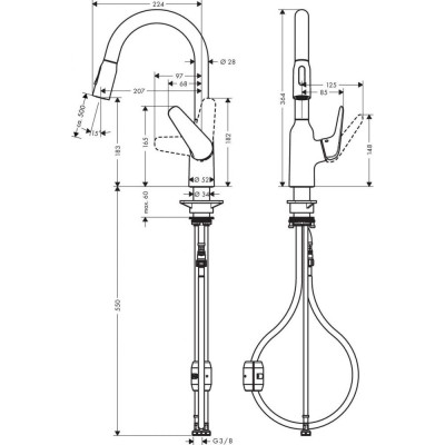 Змішувач для кухонного миття Hansgrohe Focus M42 71801000 Змішувач для кухонного миття Hansgrohe Focus M42 71801000