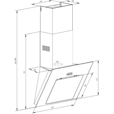 Похильна витяжка Pyramida NR 60 M BL