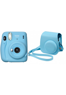 Фотокамера моментального друку Fujifilm Instax Mini 11 Sky Blue (16655003) + КАССЕТА НА 10 + ЧОХОЛ + АЛЬБОМ + РАМКА