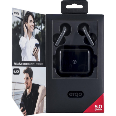 Навушники TWS (`цілком бездротові`) ERGO BS-700 Sticks Black