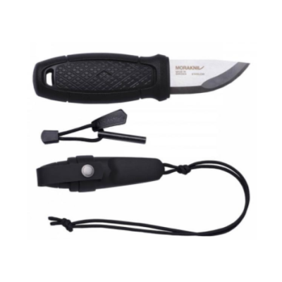 Ніж Morakniv Eldris Black, нержавіюча сталь, шнурок, кресало (12629)