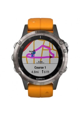 Смарт-годинник Garmin Fenix 5 Plus Sapphire Orange (010-01988-05)