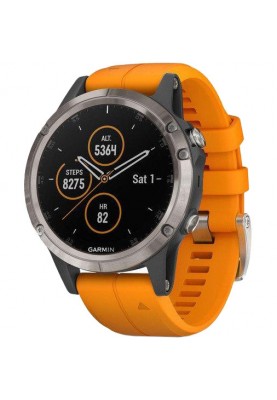 Смарт-годинник Garmin Fenix 5 Plus Sapphire Orange (010-01988-05)