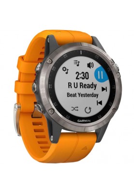 Смарт-годинник Garmin Fenix 5 Plus Sapphire Orange (010-01988-05)