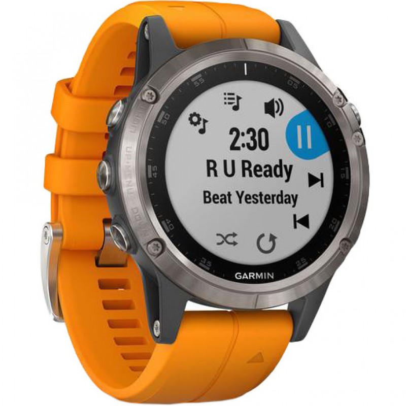 Смарт-годинник Garmin Fenix 5 Plus Sapphire Orange (010-01988-05)