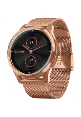 Смарт-годинник Garmin Vivomove Luxe 18K Rose Gold PVD Stainless Steel w. Rose Gold Milanese B. (010-02241-04)