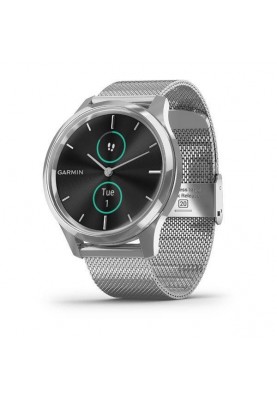 Смарт-годинник Garmin Vivomove Luxe Silver Stainless Steel w. Silver Milanese B. (010-02241-03)