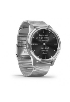 Смарт-годинник Garmin Vivomove Luxe Silver Stainless Steel w. Silver Milanese B. (010-02241-03)