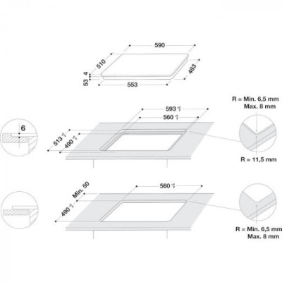 Варильна поверхня електрична Whirlpool SMC 604 F/NE