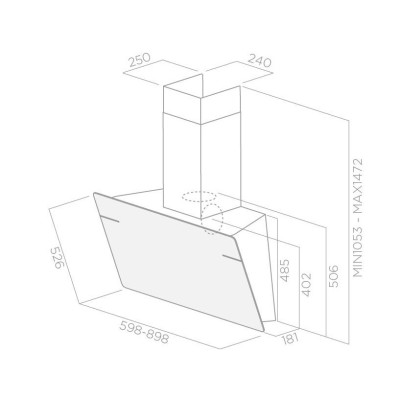 Витяжка похильна Elica L'ESSENZA BL/A/90