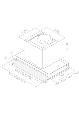 Витяжка, що вбудовується Elica BOX IN IX/A/90
