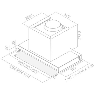 Витяжка, що вбудовується Elica BOX IN IX/A/90