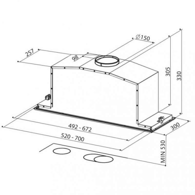 Витяжка вбудована Faber INCA LUX EV8 X/BK A52 (110.0356.519)