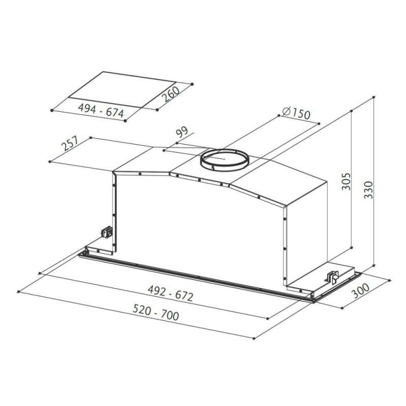 Витяжка вбудована Faber INCA LUX EV8 X/WH A 70