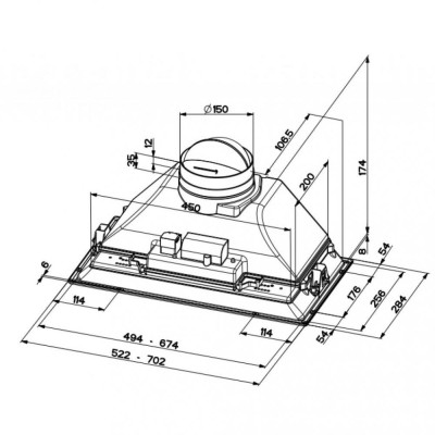 Витяжка, що вбудовується Faber INKA SMART C LG A70 (305.0599.306)