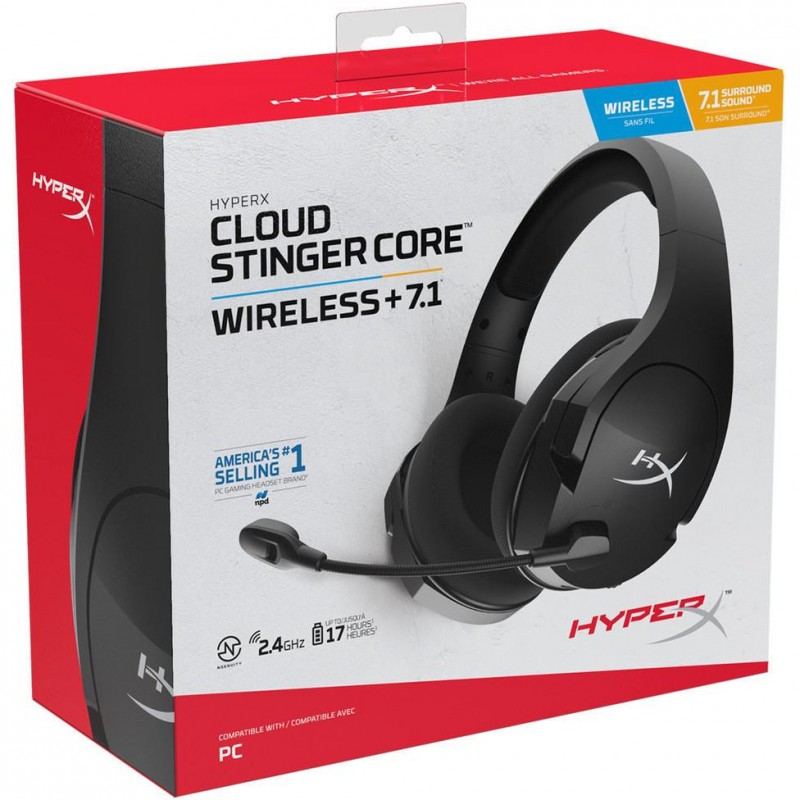 Комп'ютерна гарнітура HyperX Cloud Stinger Core Wireless Gaming Headset + 7.1 (HHSS1C-BA-BK, 4P4F0AA)