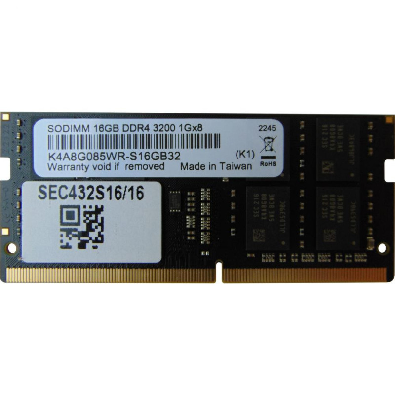 Пам'ять для настільних комп'ютерів Samsung 16 GB SO-DIMM DDR4 3200 MHz (SEC432S16/16)