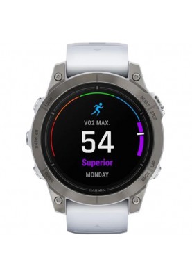 Смарт-годинник Garmin Epix Pro Gen 2 Sapphire 47mm Titanium w. Whitestone Band (010-02803-20/21)