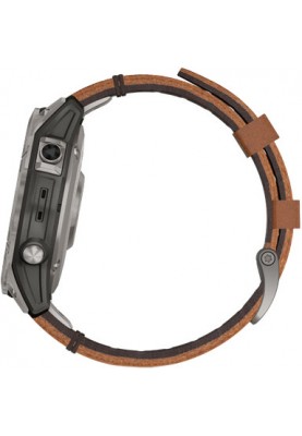 Смарт-годинник Garmin Fenix 7 Pro Sapphire Solar Titanium with Chestnut L. Band (010-02777-30)